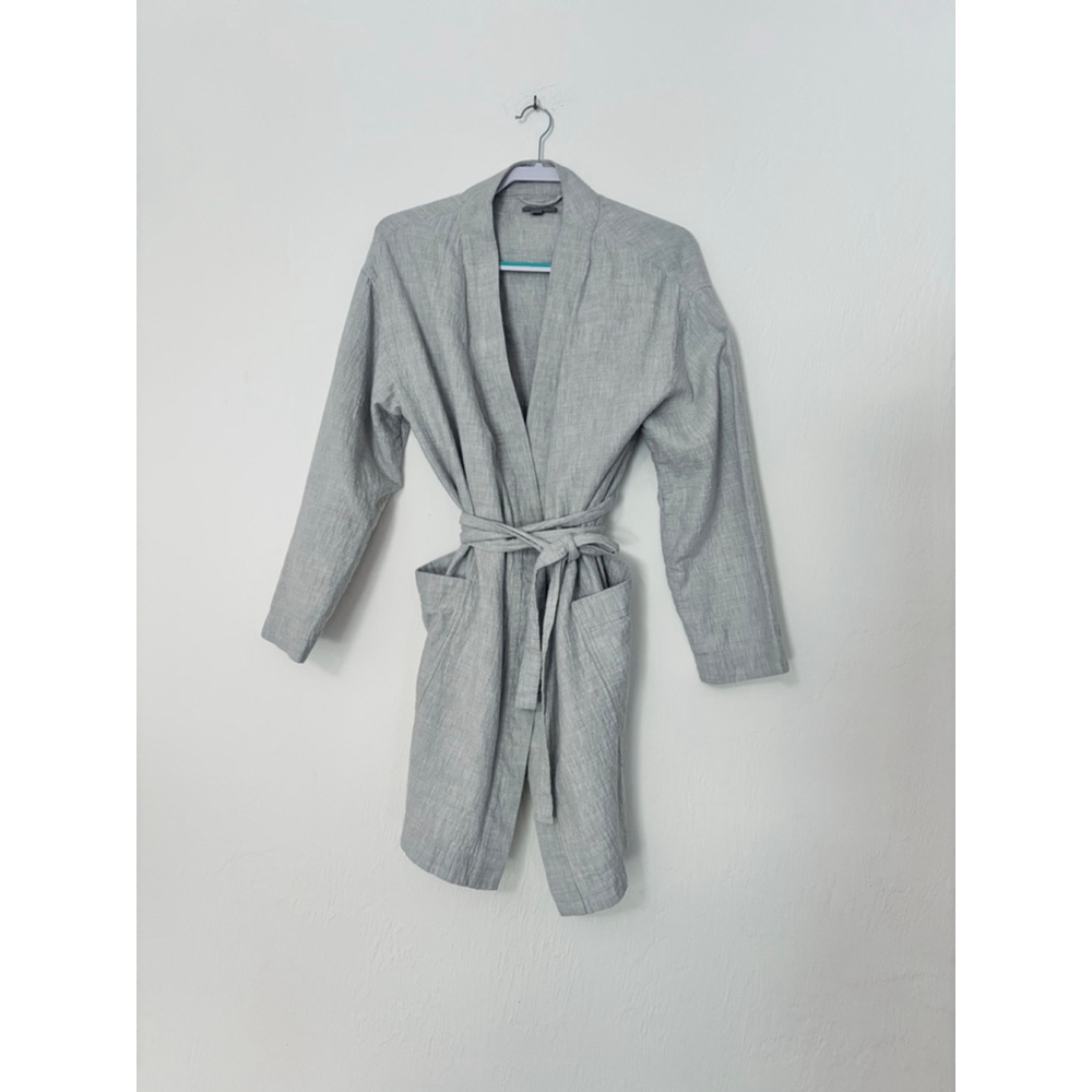 Women's COS Grey Cotton Boxy Robe Size L 100% Cotton - Picture 14 of 14